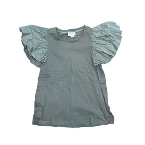 Anthropologie Gray/Green Short Sleeve Top